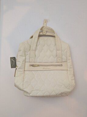 NWT Bella Russo Quilted 14.4" Tote/Backpack/Shoulder Bag in White